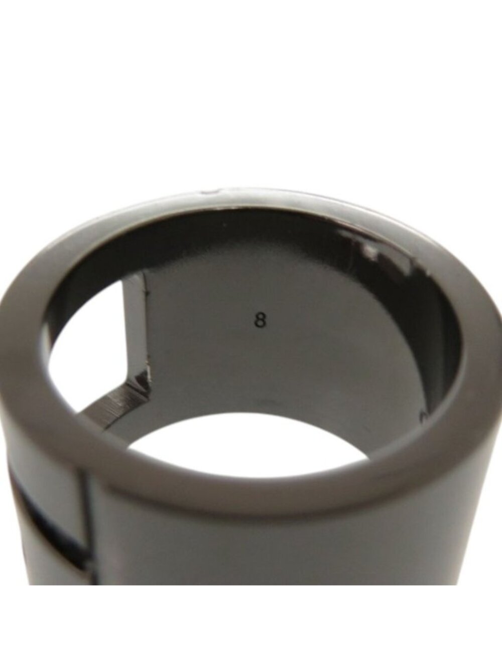 Gucci Logo Cutout Gunmetal Ring - Picture 8 of 9